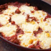 Polenta Sausage Mozzarella Casserole