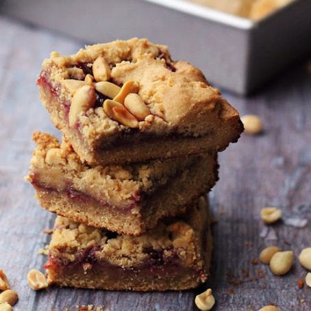 peanut butter + jelly bars