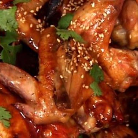 Teriyaki Chicken Wings With Sesame And Cilantro