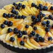 Drunken Blueberry Peach Cheesecake Tart