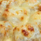 Cheesy Bechamel Covered Meatballs