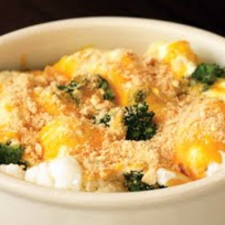 Microwave Cauliflower & Broccoli Au Gratin