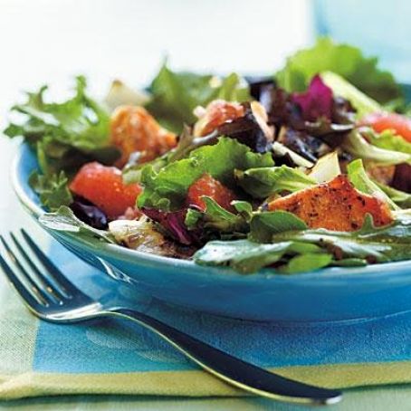 Salad - Grilled Salmon and Grapefruit Salad with Blood Orange Vinaigrette