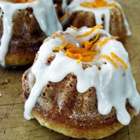 Orange Mini Bundt Cakes with Orange Glaze