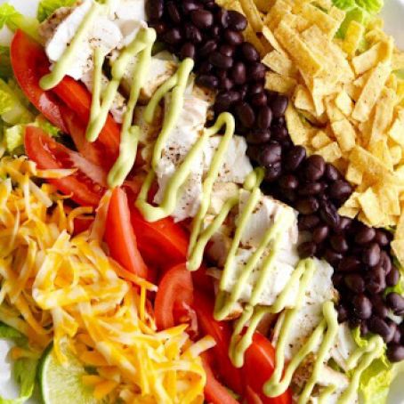 Fish Taco Salad with Avocado Dressing
