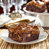 Coffee Brownies with Dulce de Leche and Pecans