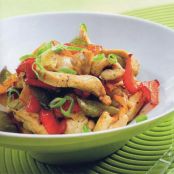 Pork tenderloin with three peppers