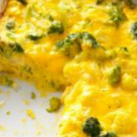 Cauliflower-broccoli cheese bake