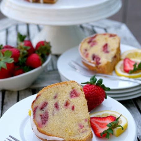 Strawberry Lemon Cream Cheese Pound Cake