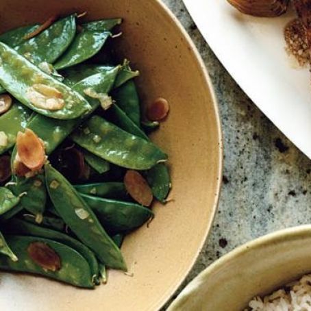 Snow Peas with Toasted Almonds