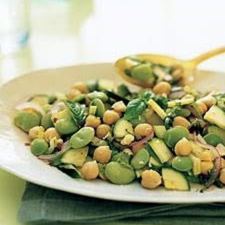 Lemony Zucchini, Chickpea, and Lima Bean Salad