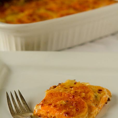 Sweet Potato and Gruyere Cheese Gratin