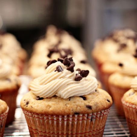 Chocolate Chip Cupcakes with Brown Sugar Cream Cheese Frosting