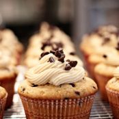 Chocolate Chip Cupcakes with Brown Sugar Cream Cheese Frosting