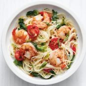 Angel-Hair Pasta with Shrimp and Greens
