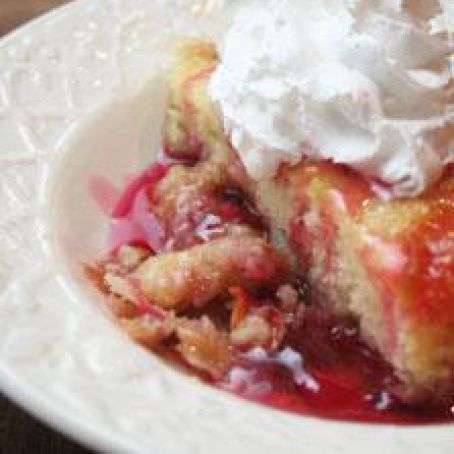 Plum Currant Skillet Cobbler with Caramel Whipped Cream