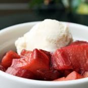 BAKED RHUBARB w/RASPBERRIES