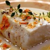 Halibut Poached in Olive Oil