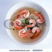 Asian Rice Noodle and Shrimp Soup