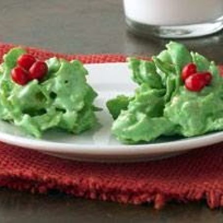 No-Bake Holly Cookies