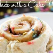 Cake Batter Cinnamon Rolls {Made from a Cake Mix!}