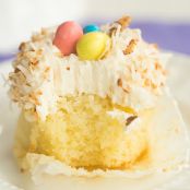 COCONUT CUPCAKES WITH TOASTED COCONUT FROSTING