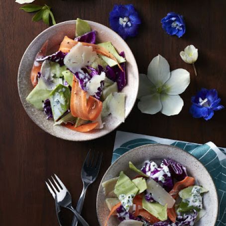 Cabbage Salad With Shaved Carrotes & Fiore Sardo