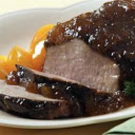 Roast Pork Tenderloin with Ginger Peach Glaze