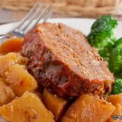 Slow Cooked Meat Loaf and Potatoes