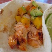 Blackened Salmon Tacos with Chunky Mango Avocado Salsa