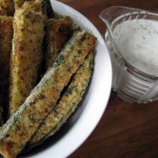 Baked Zucchini Fries with Homemade Ranch Dressing