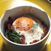 Baked Eggs with Bacon and Spinach