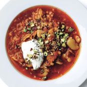 Spiced Fava Bean Soup with  Rice and Tomato