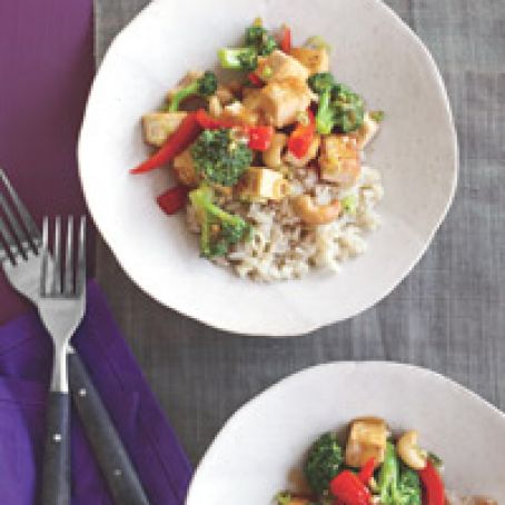 Cashew, Tofu, and Broccoli Stir- Fry