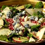 GREEN*****Pear and Pomegranate Salad with Gorgonzola and Champagne Vinaigrette