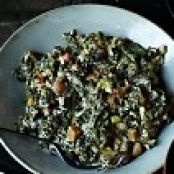 CREAMED GREENS WITH CHESTNUTS