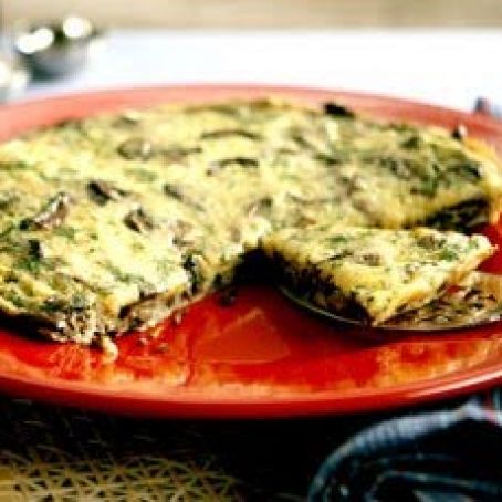 Mushroom and Smoked Cheddar Fritatta