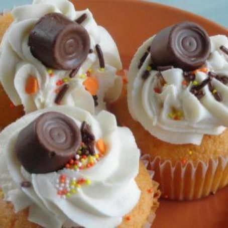 Orange Rolo Cupcakes
