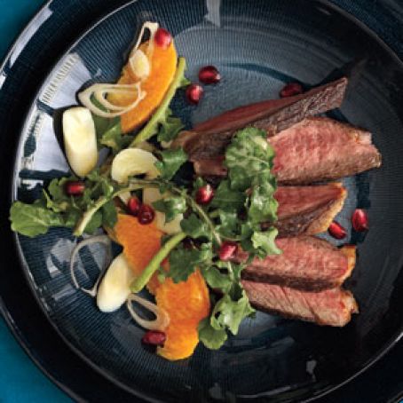 Steak Salad with Arugula, Orange & Hearts of Palm