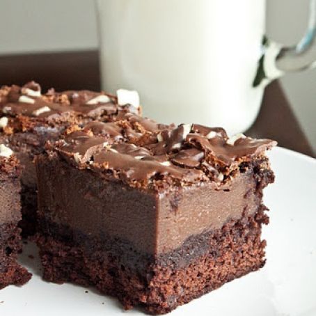 Minty Chocolate Mousse Brownies