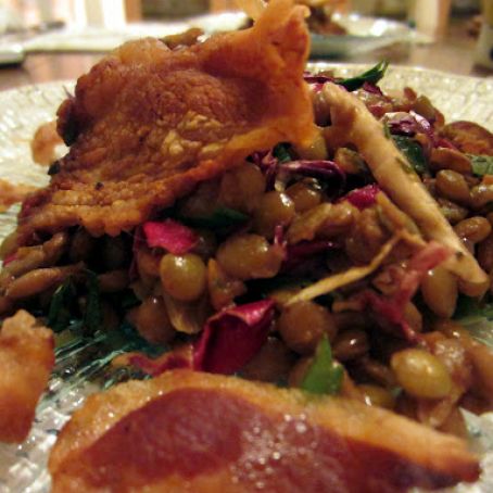 Warm Lentil Salad with Guanciale