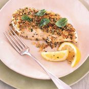 Roasted Halibut with Walnut Crust
