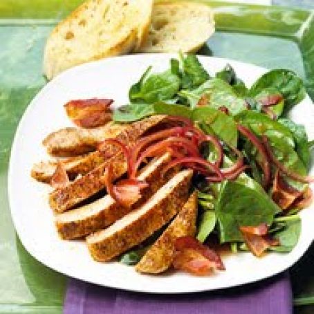 Spinach Salad with Ancho Chili Pepper Chops