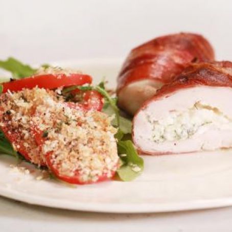 Stuffed Chicken Saltimbocca with Arugula and Tomato Salad