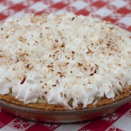 Coconut Cream Pie With A Coconut Cookie Crust