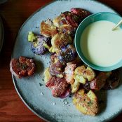 Smashed Potatoes with Wagon Wheel Fondue