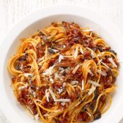 Spaghetti with Sausage-Mushroom Sauce