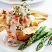 Lobster Thermidor in Parmesan Phyllo Baskets