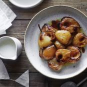 Honey-and-Butter-Baked Pears with Cold Cream