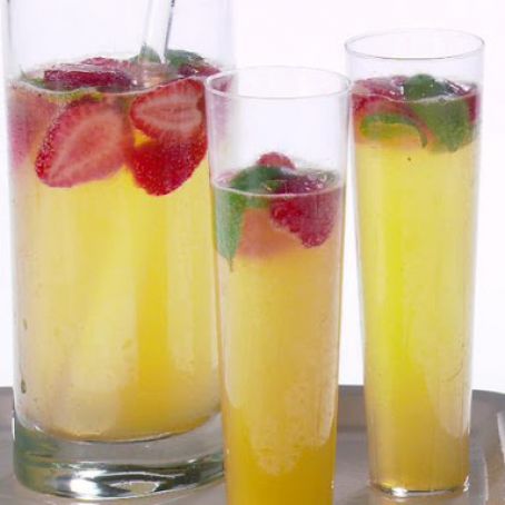 Strawberry, Lemon and Basil Mimosa